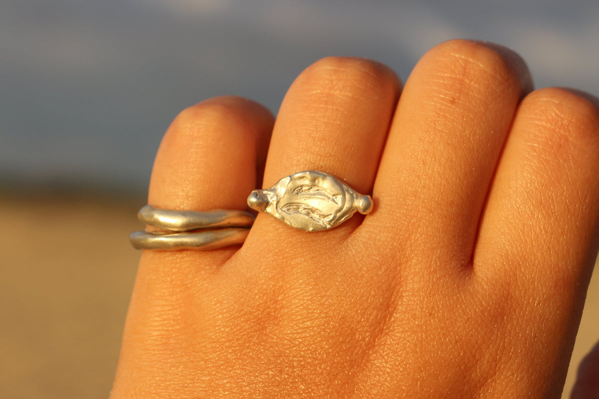 Flow ring big silver