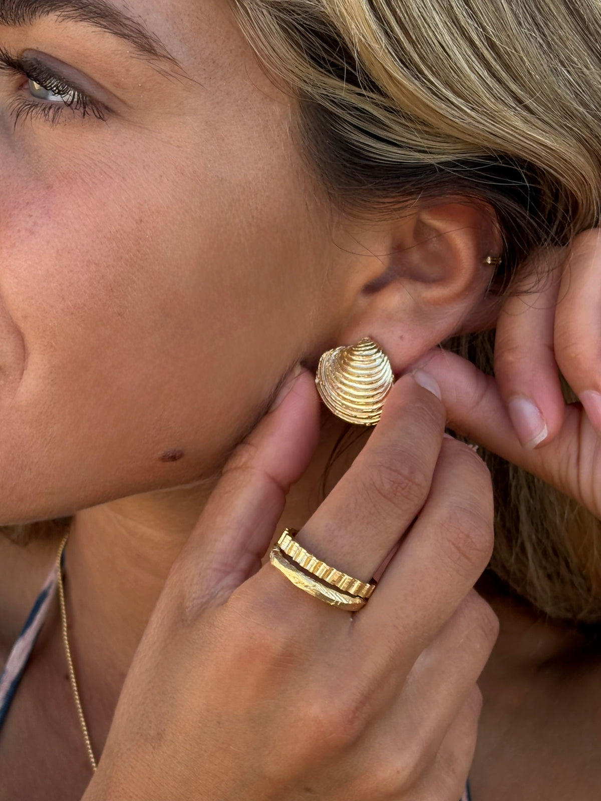 Tide & Grain ring Set Gold