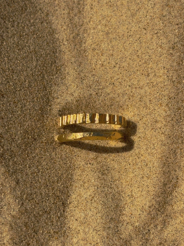 Tide & Grain ring Set Gold