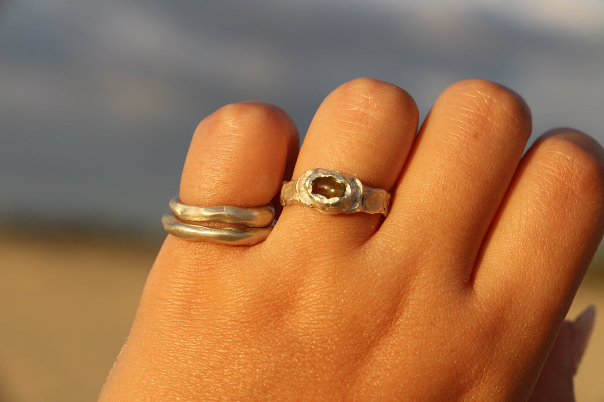 Clam ring silver