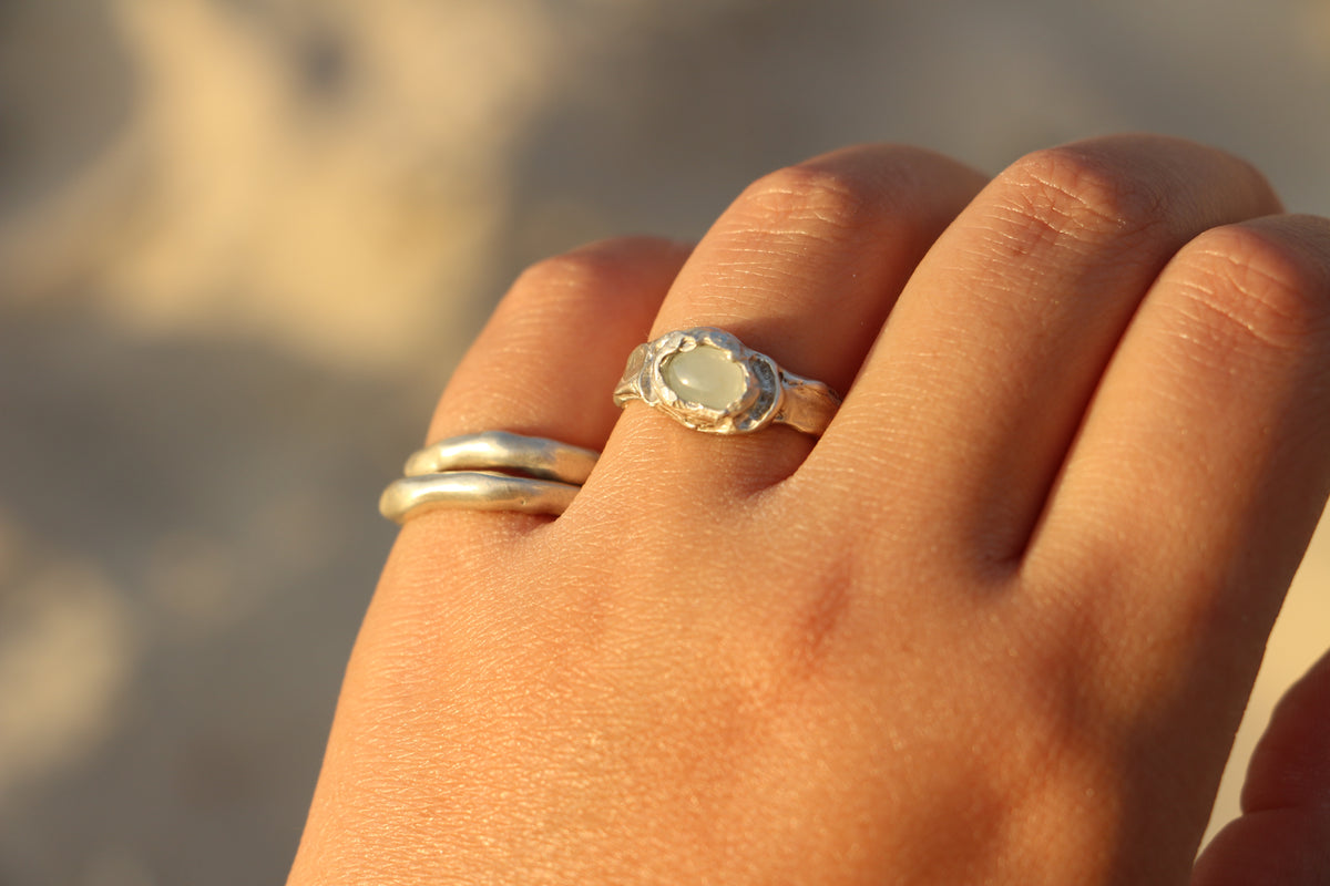 Clam ring silver
