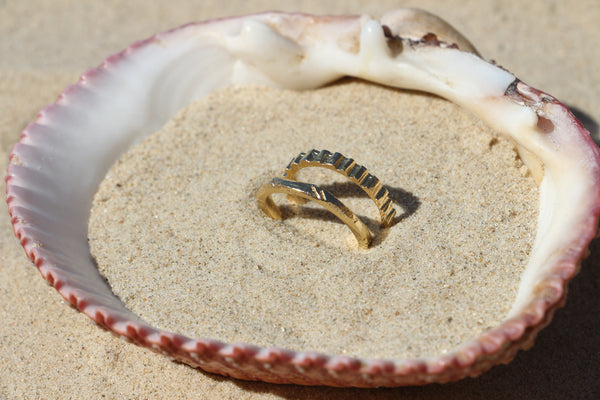 Tide & Grain ring Set Gold
